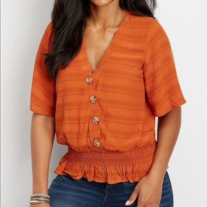 Button front smock top